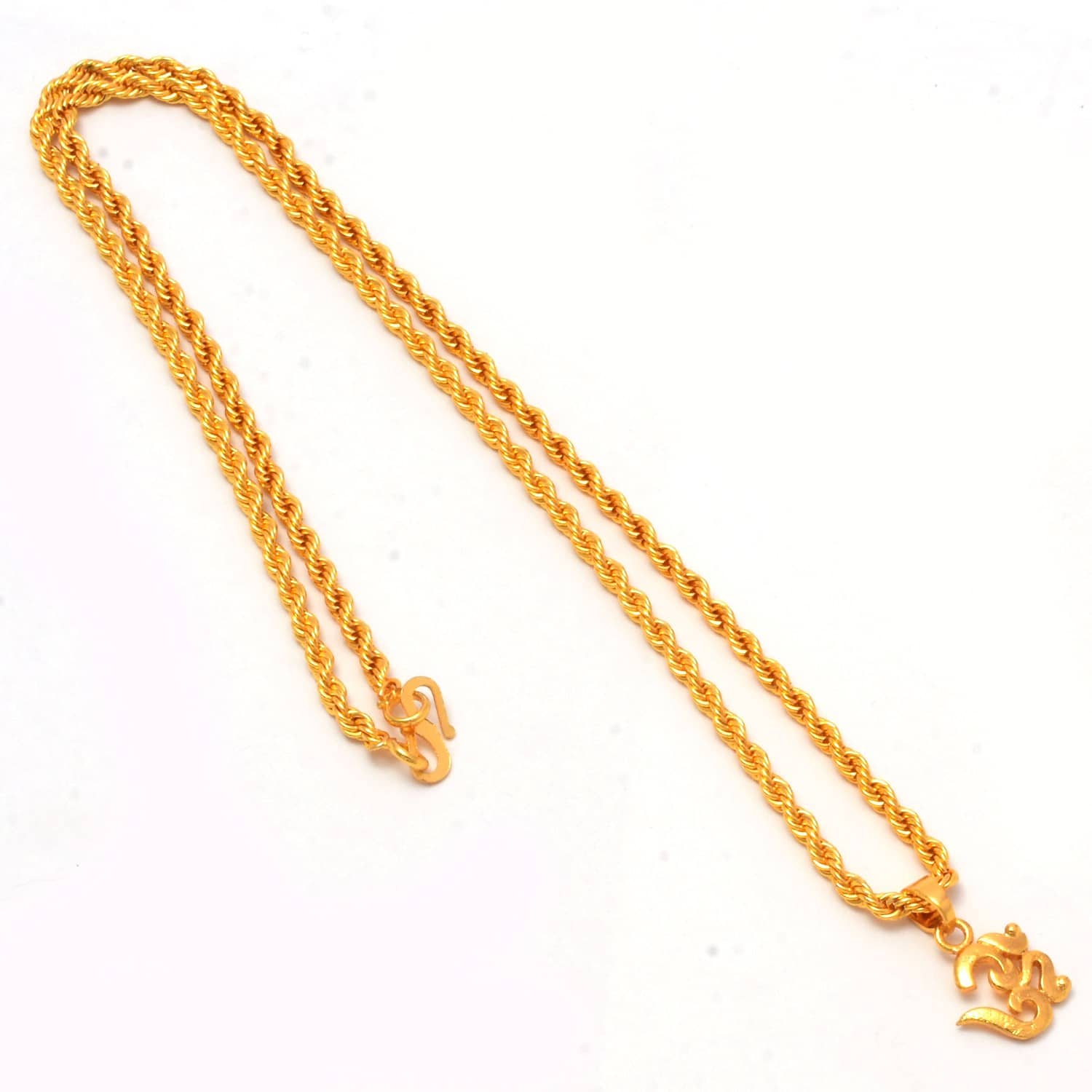 Jewar Mandi Lord Shiva Om Gold Plated Locket/Pendant with Rope/Rassi Chain Daily use for Men, Women & Girls, Boys - Jewellery Sets | Buy online on ZillyBuy