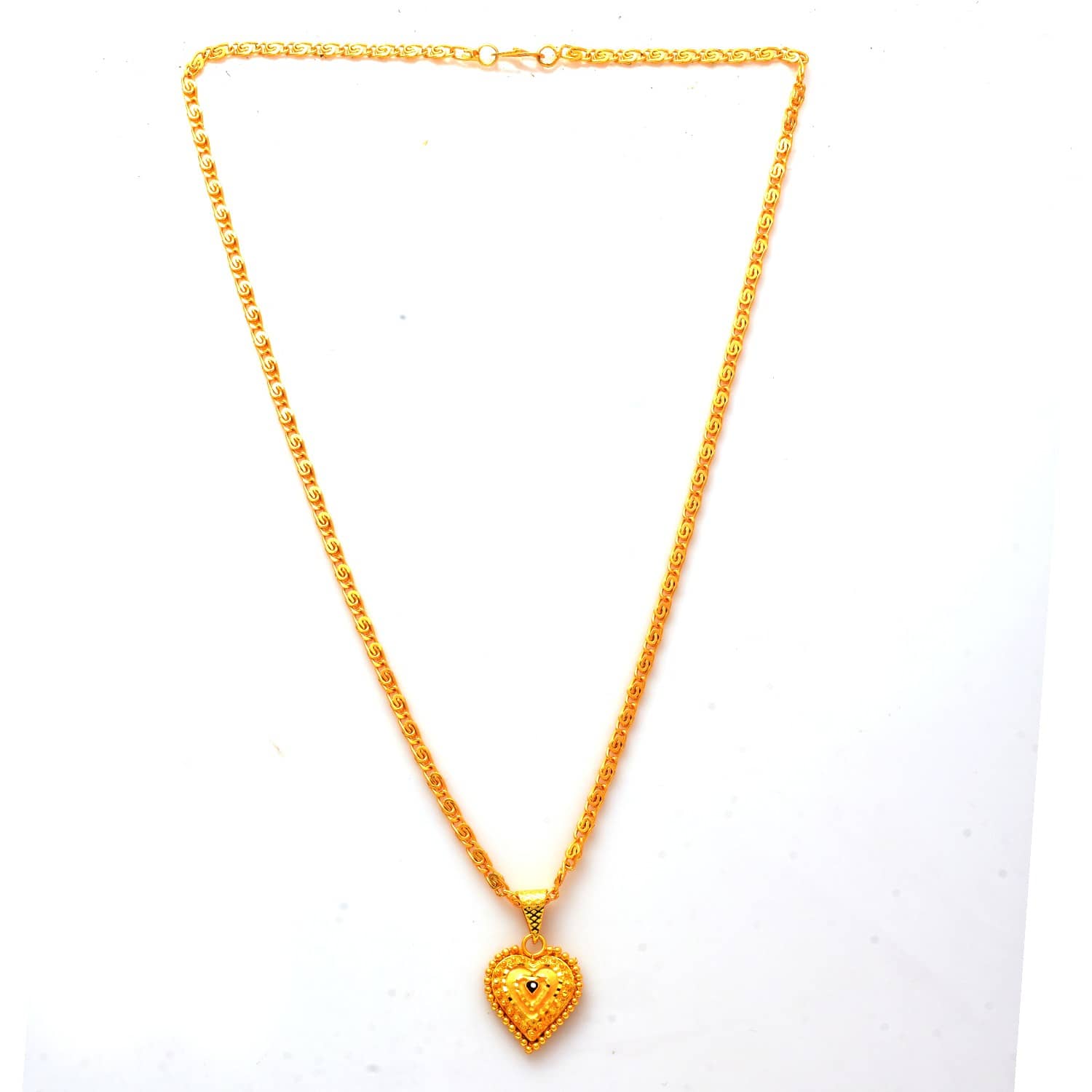 Jewar Mandi New Design Gold Plated Locket/Pendant with Link Chain Daily use for Men, Women & Girls, Boys