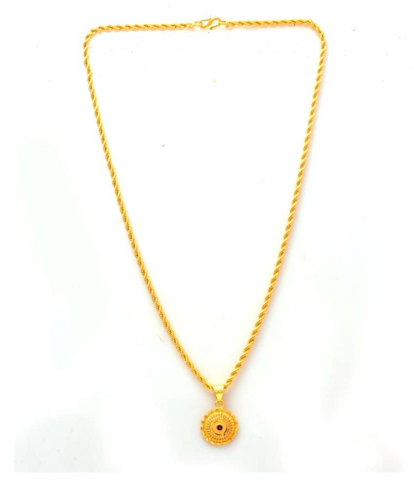 Jewar Mandi New Design Gold Plated Locket/Pendant with Rope/Rassi Chain Daily use for Men, Women & Girls, Boys