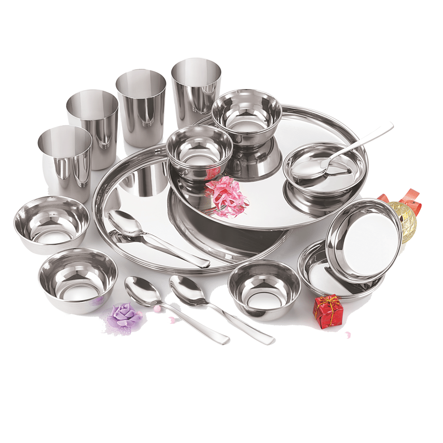     			Neelam DDNS024P Stainless Steel Dinner Set of 24 Pieces