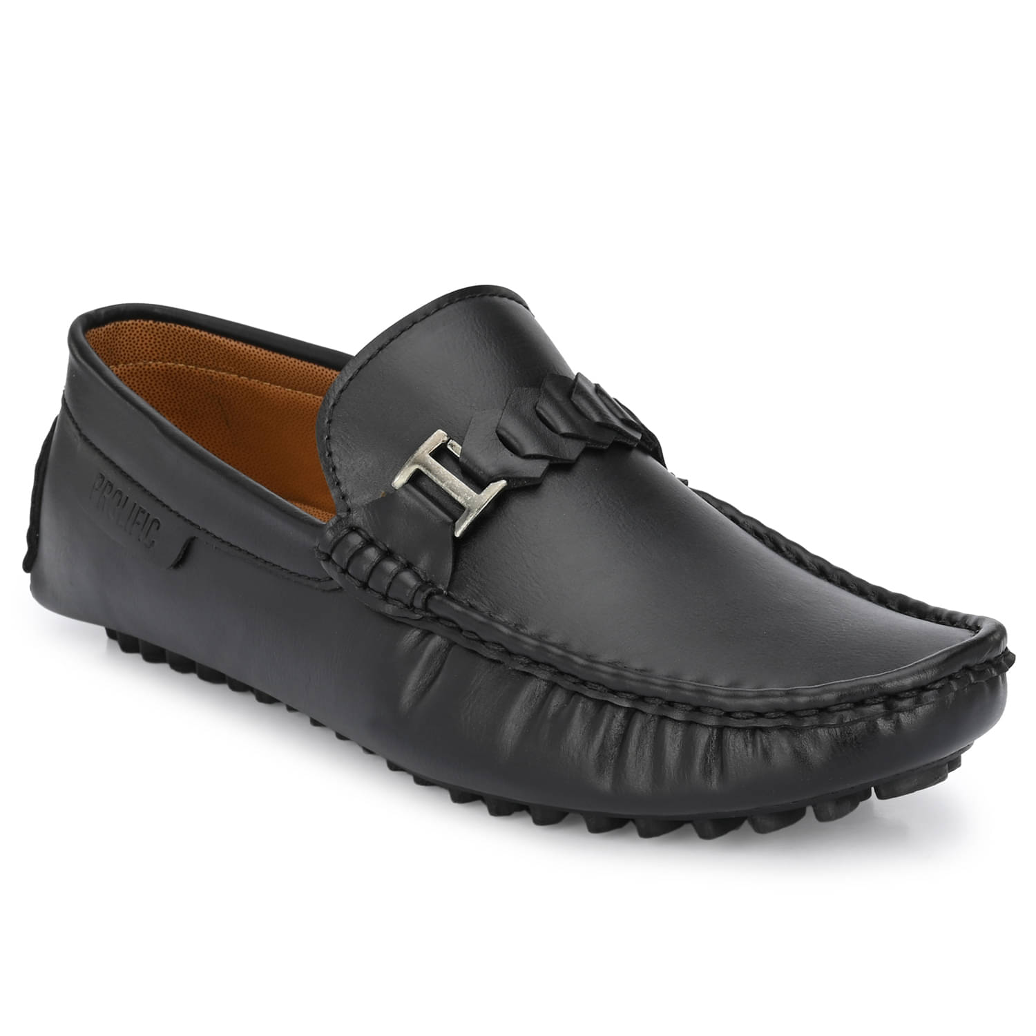     			Prolific Artificial Leather Black Formal Loafers