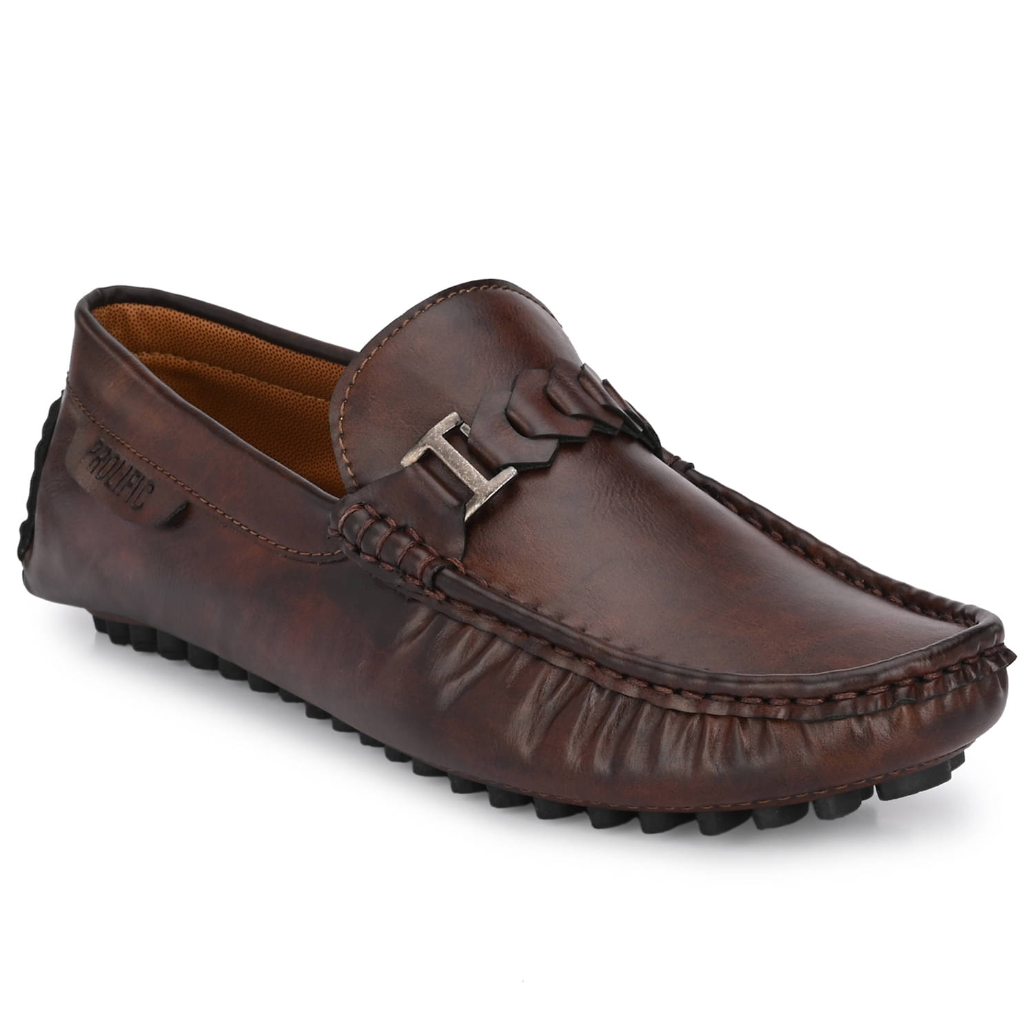     			Prolific Artificial Leather Brown Formal Loafers