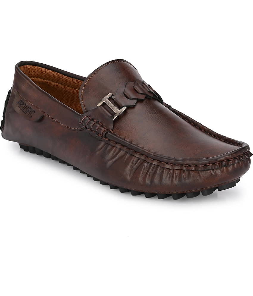 Prolific Artificial Leather Brown Formal Loafers - Formal Shoes | Buy online on ZillyBuy