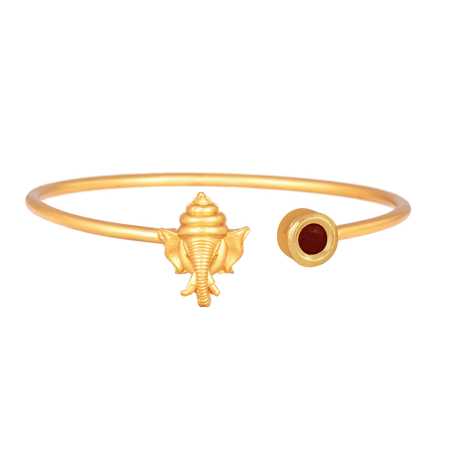 Stylish one gram gold plated Ganesh Design Delicate Adjustable Kada with Kundan for Women and Girls - Bangles & Bracelets | Buy online on ZillyBuy