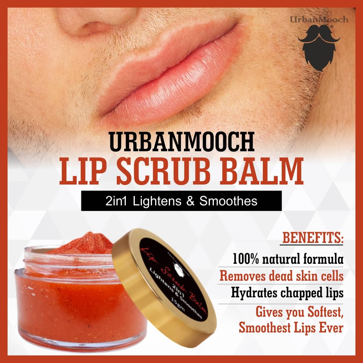 UrbanMooch Lip Scrub Balm Lightening and Brightening Dark Lips Lip Balm Red 15 UrbanMooch Lip Scrub Balm Lightening and Brightening Dark Lips Lip Balm Red 15