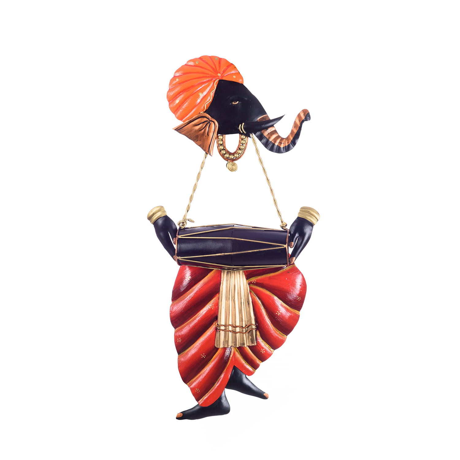     			eCraftIndia Orange Iron Figurines - Pack of 1