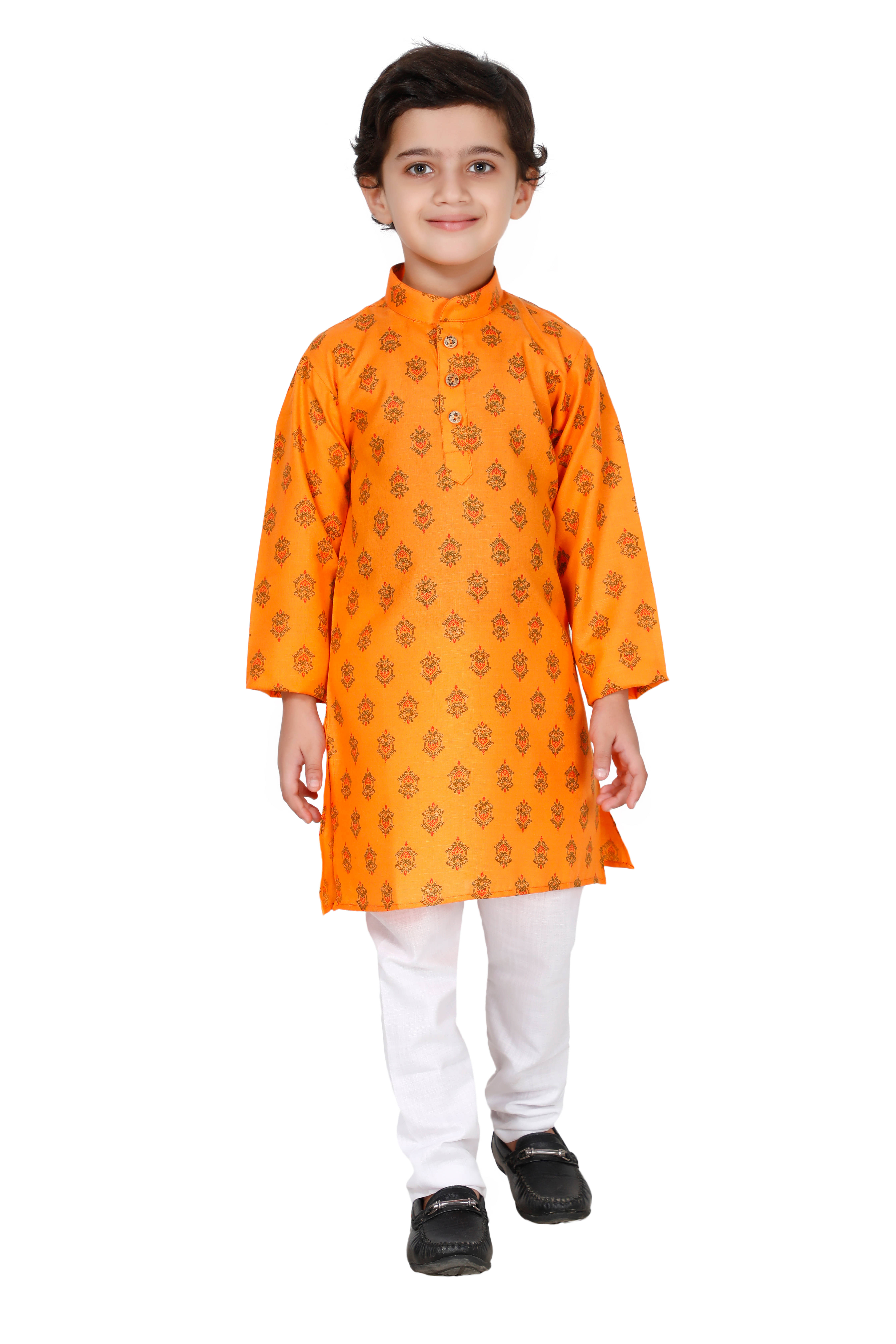     			Fourfolds Pack of 1 Boys Cotton Blend ( Orange )
