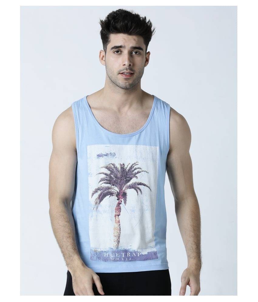     			Huetrap Cotton Blue Printed T-Shirt Single Pack