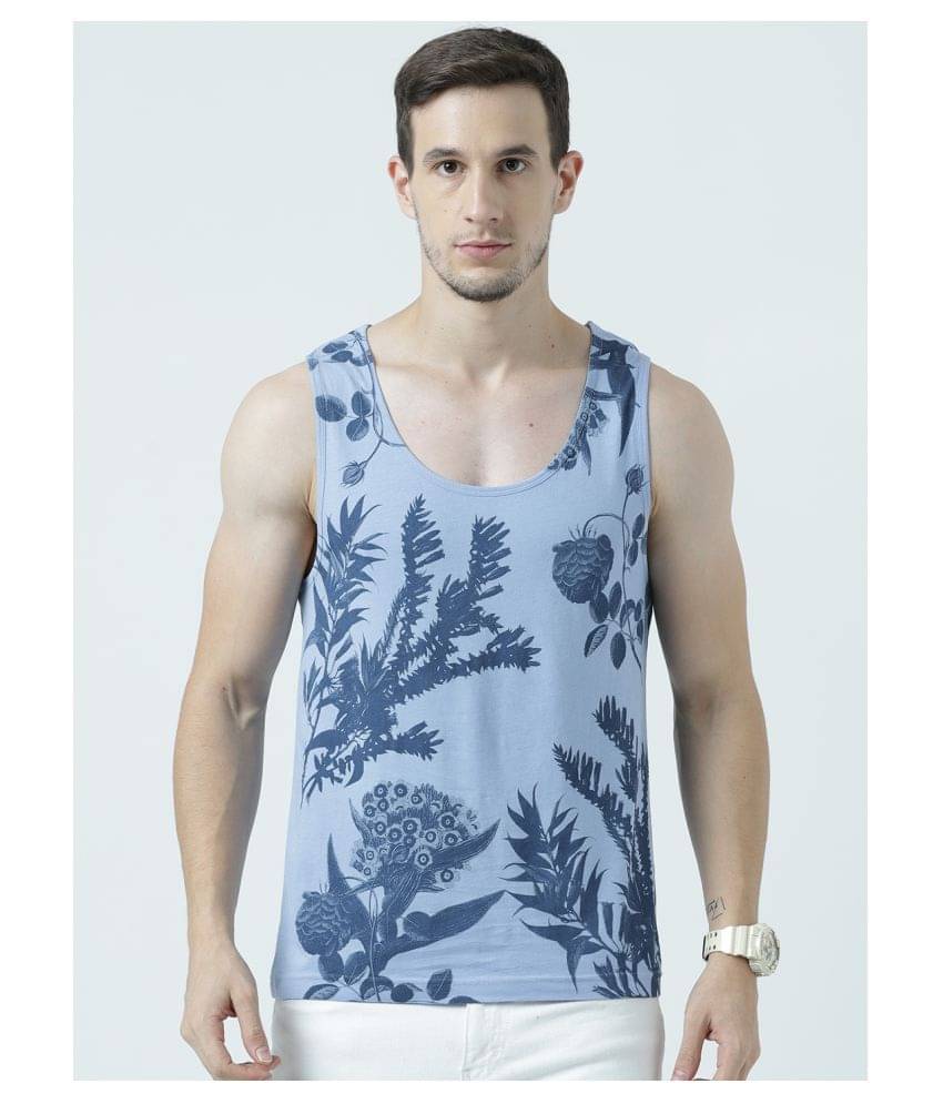 Huetrap Cotton Blue Printed T-Shirt Single Pack Huetrap Cotton Blue Printed T-Shirt Single Pack