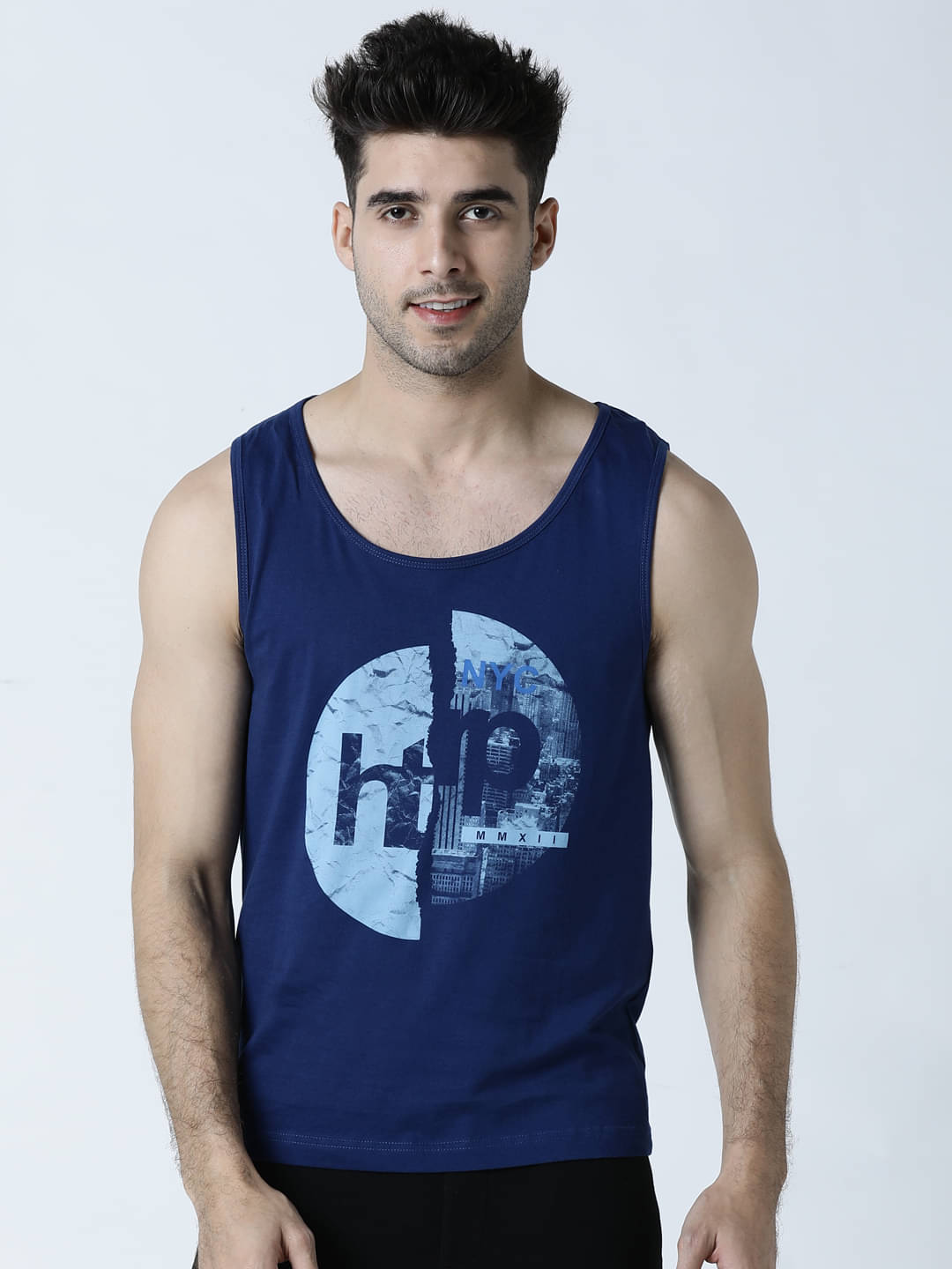     			Huetrap Pack of 1 Cotton Regular Fit Men's T-Shirt ( Navy Blue )