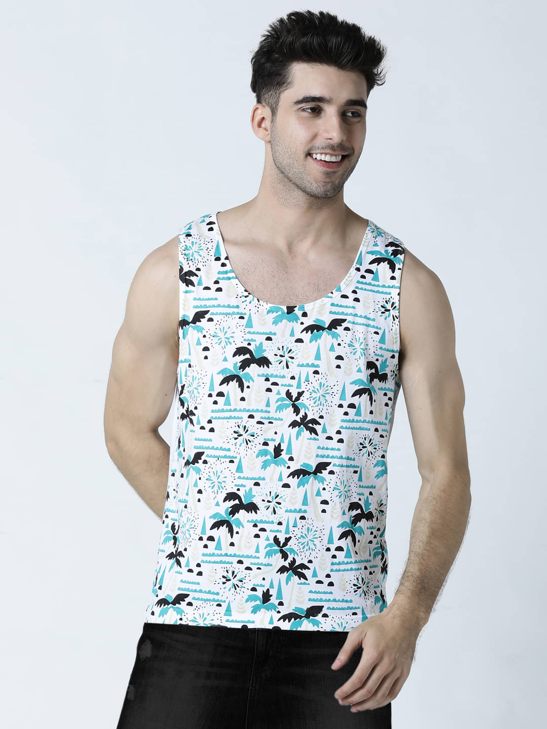     			Huetrap Cotton White Printed T-Shirt Single Pack