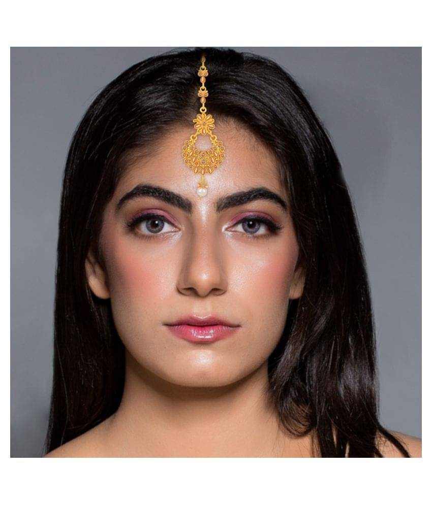 Elegant Designe Gold Plated Traditional Maang Tikka Jewellery For women Girl Elegant Designe Gold Plated Traditional Maang Tikka Jewellery For women Girl