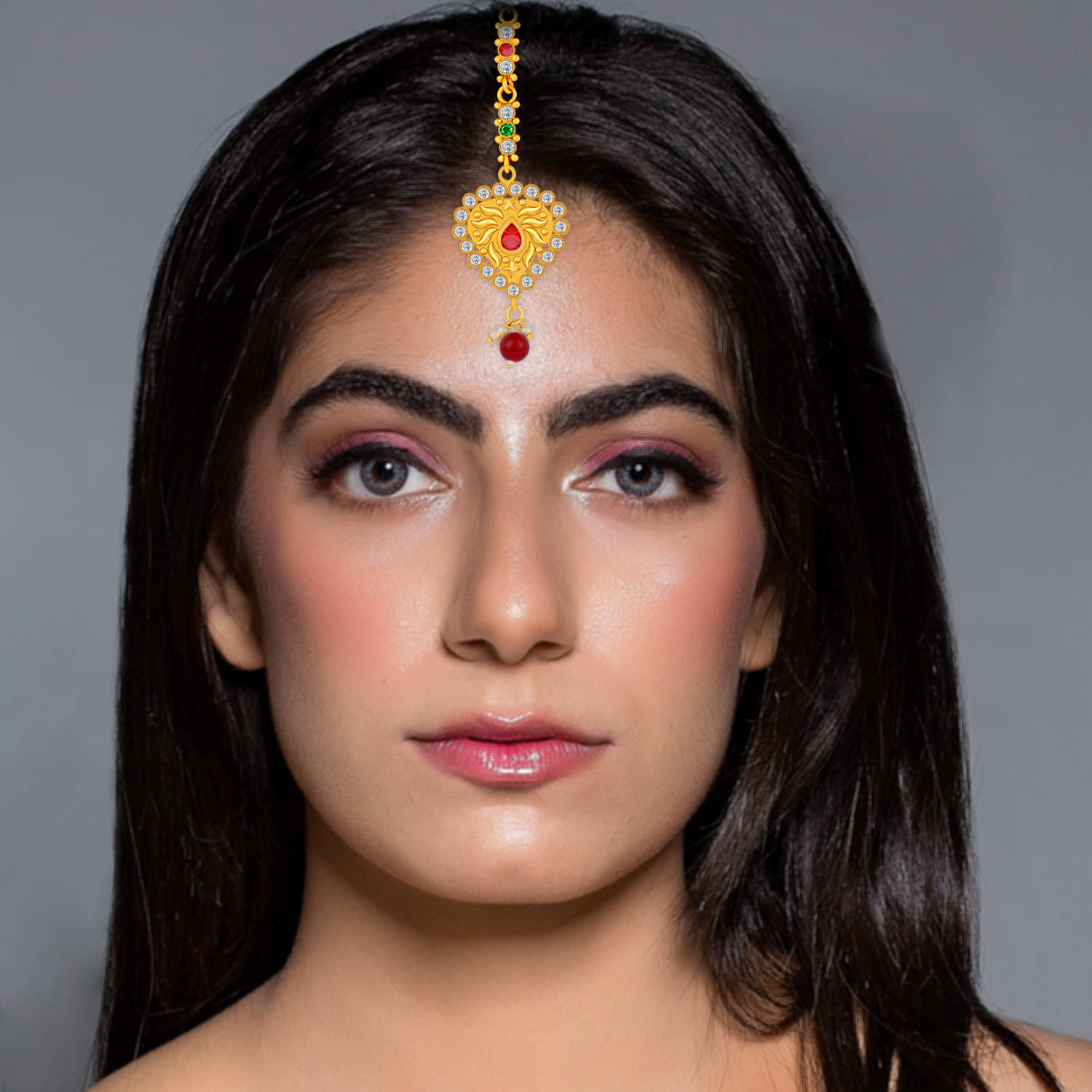 Elegant Gold Plated  Traditional Kundan Style Maang Tikka Jewellery For Women Girl - Jewellery Sets | Buy online on ZillyBuy