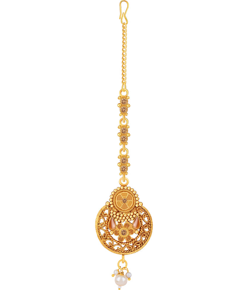 Exclusive Designe Traditional Gold Plated Maang Tikka Jewellery For women Girl - Jewellery Sets | Buy online on ZillyBuy