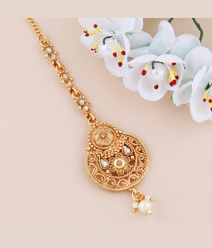 Exclusive Designe Traditional Gold Plated Maang Tikka Jewellery For women Girl - Jewellery Sets | Buy online on ZillyBuy