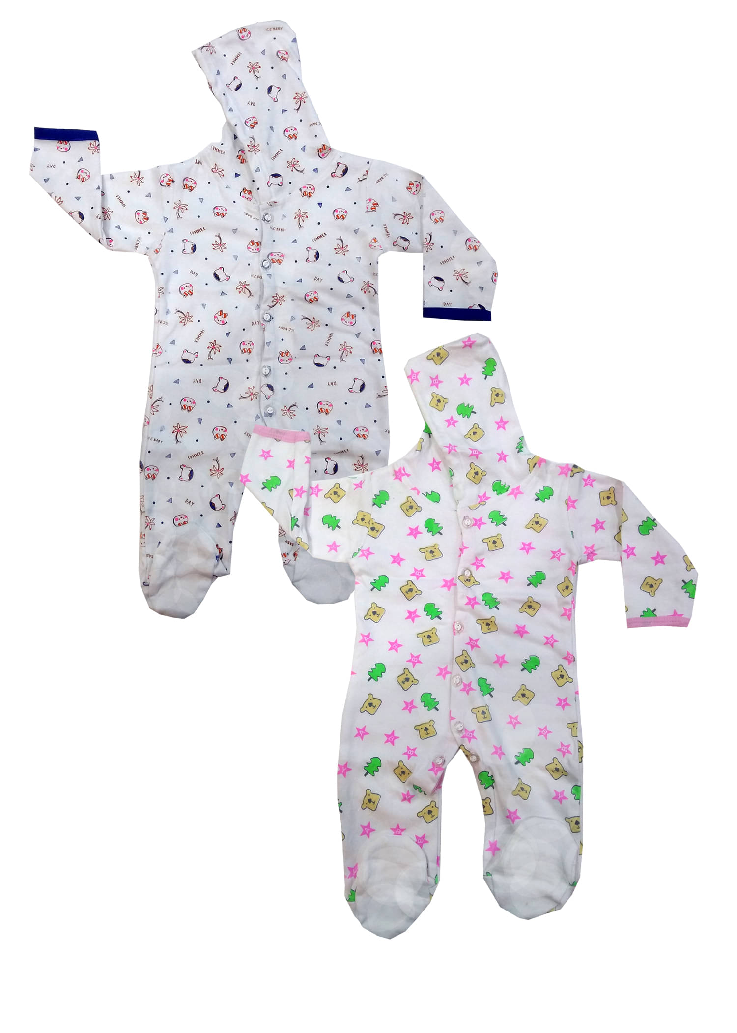     			INFANT Pack of 2 Baby Boys 100% Cotton Bodysuit ( Blue & Pink )