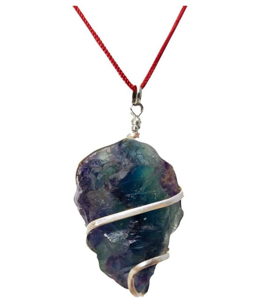 Green Fluorite Stone Pendant Natural Raw Rough Semi Precious Wire Wrapped Green Fluorite Crystal Gemstone Pendant Crystal Stone Pendant
