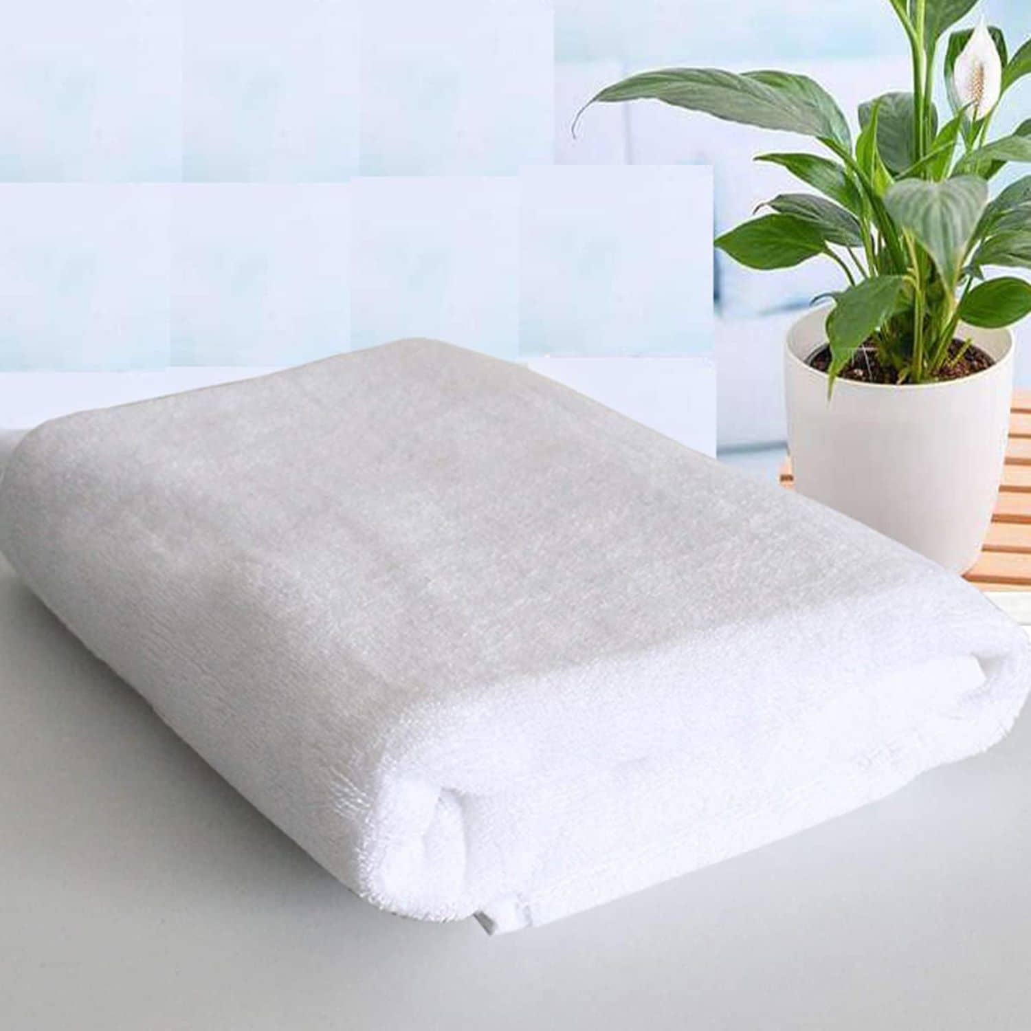 Welhouse India Single Cotton Bath Towel White (70x140 Cm) - Towels | Buy online on ZillyBuy