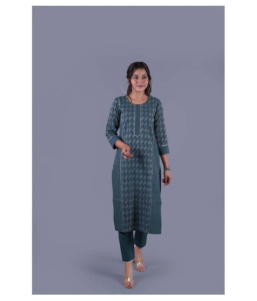     			PIOUS LIBAS Cotton Kurti With Pants - Stitched Suit Single