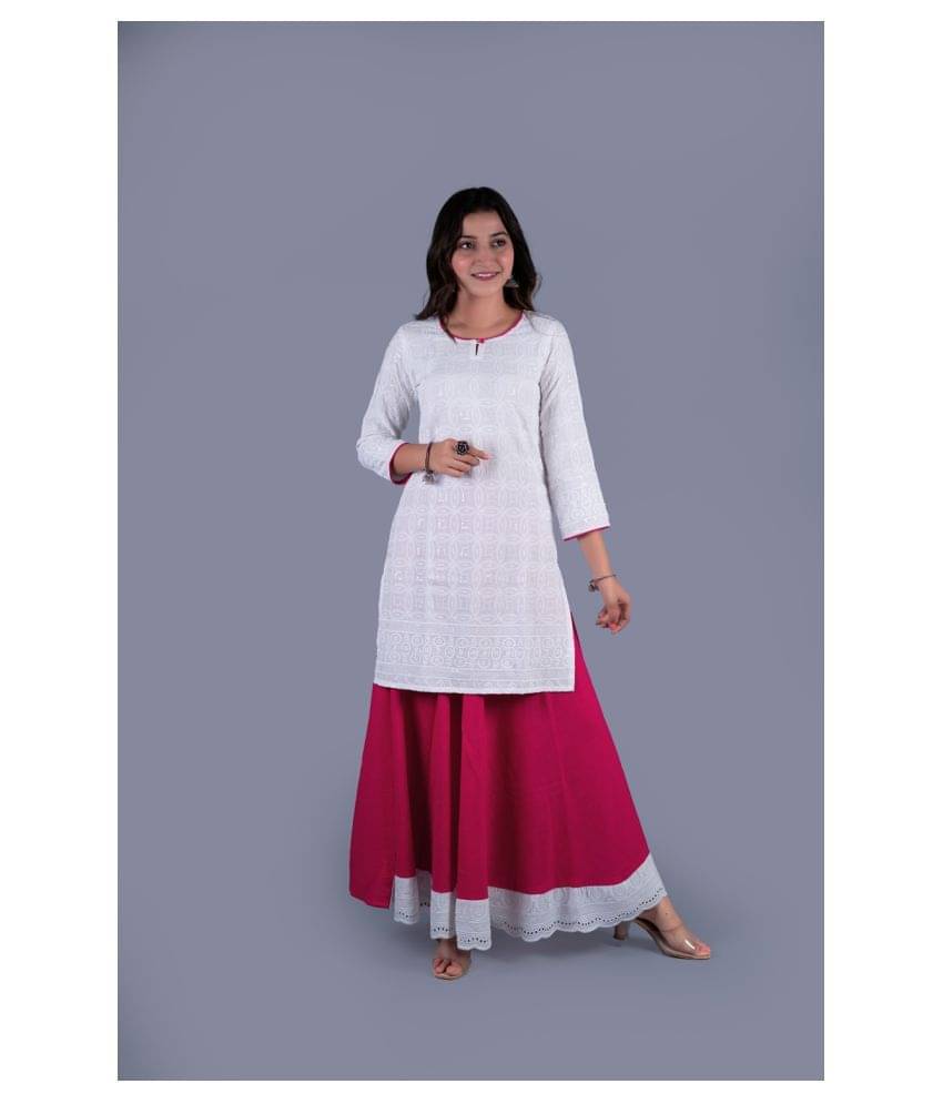     			PIOUS LIBAS Cotton Kurti With Skirt - Stitched Suit Single
