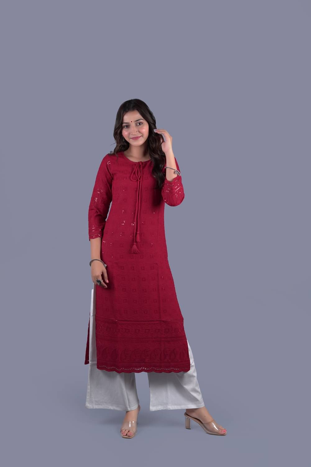     			PIOUS LIBAS Cotton Kurti With Palazzo - Stitched Suit Single
