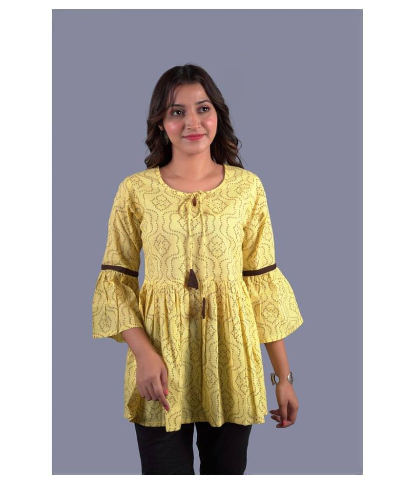 PIOUS LIBAS Cotton Peplum Tops - Yellow Single PIOUS LIBAS Cotton Peplum Tops - Yellow Single