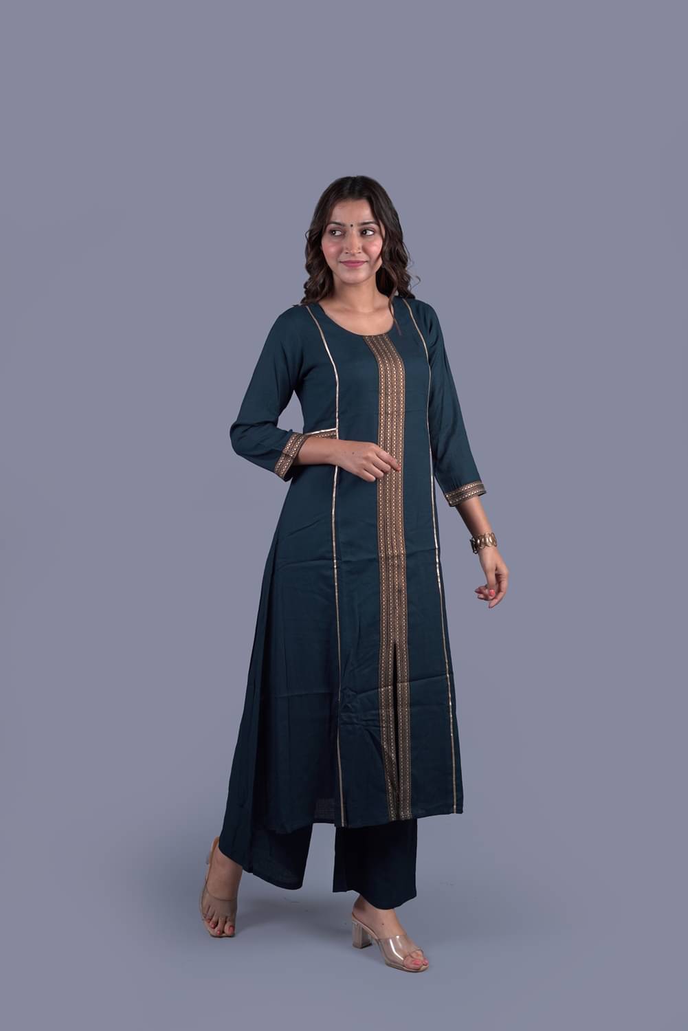 PIOUS LIBAS Rayon Kurti With Palazzo - Stitched Suit Single PIOUS LIBAS Rayon Kurti With Palazzo - Stitched Suit Single
