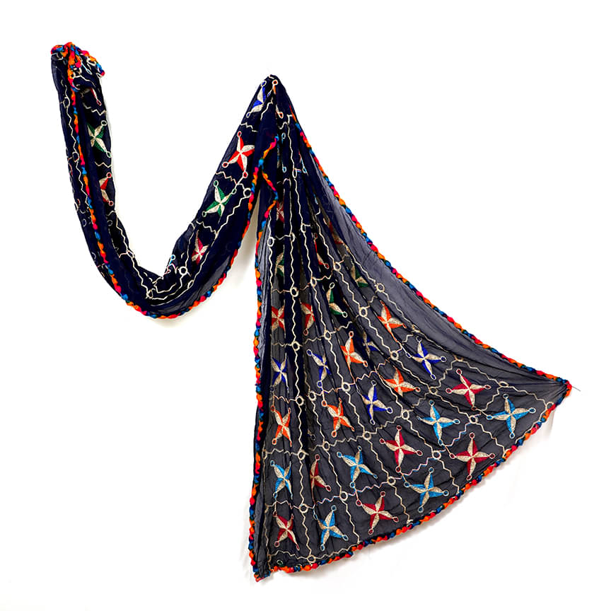 Raj Black Chiffon Dupatta - Single Raj Black Chiffon Dupatta - Single