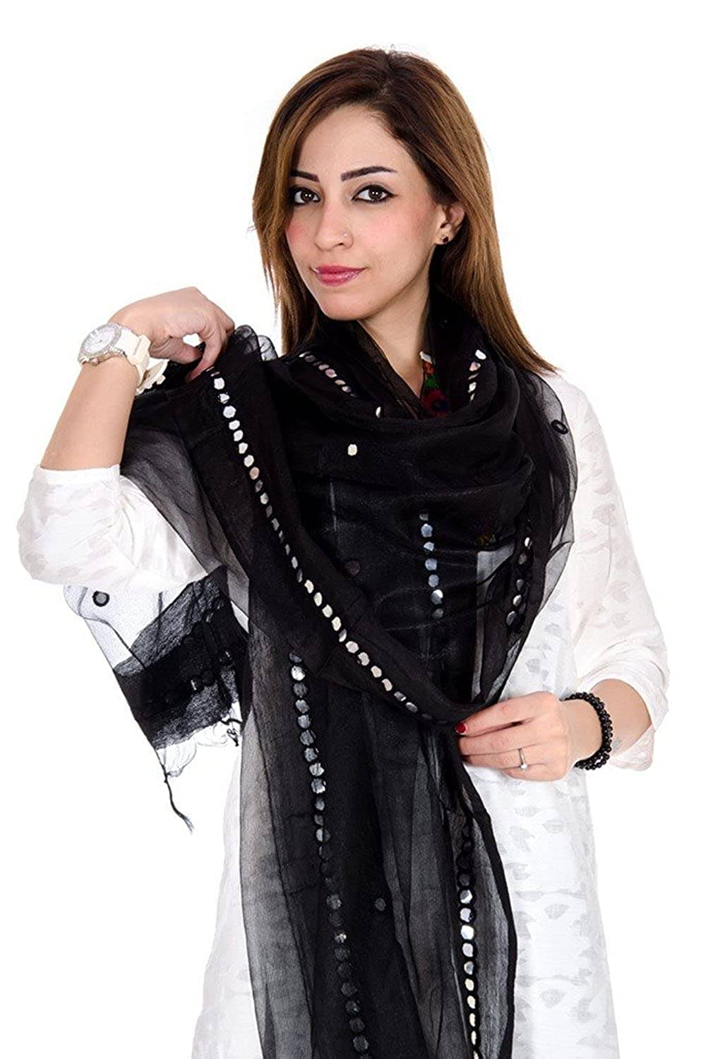 Raj Black Tissue Dupatta - Single Raj Black Tissue Dupatta - Single