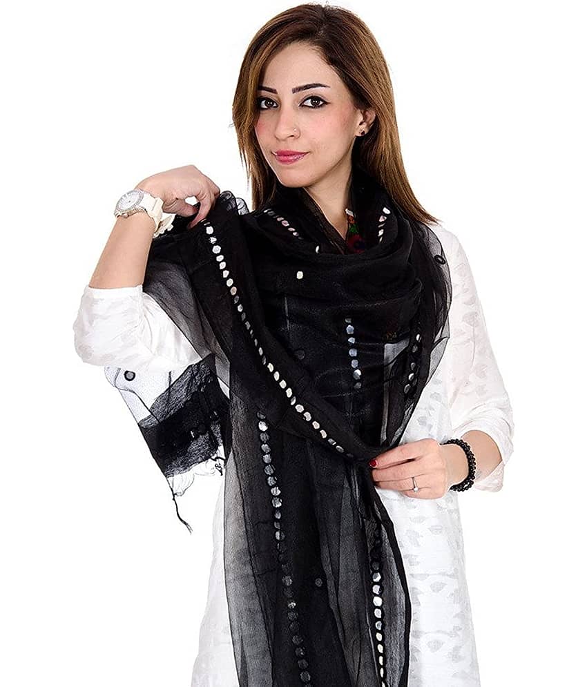 Raj Black Tissue Dupatta - Single - Dupattas & Shawls | Buy online on ZillyBuy