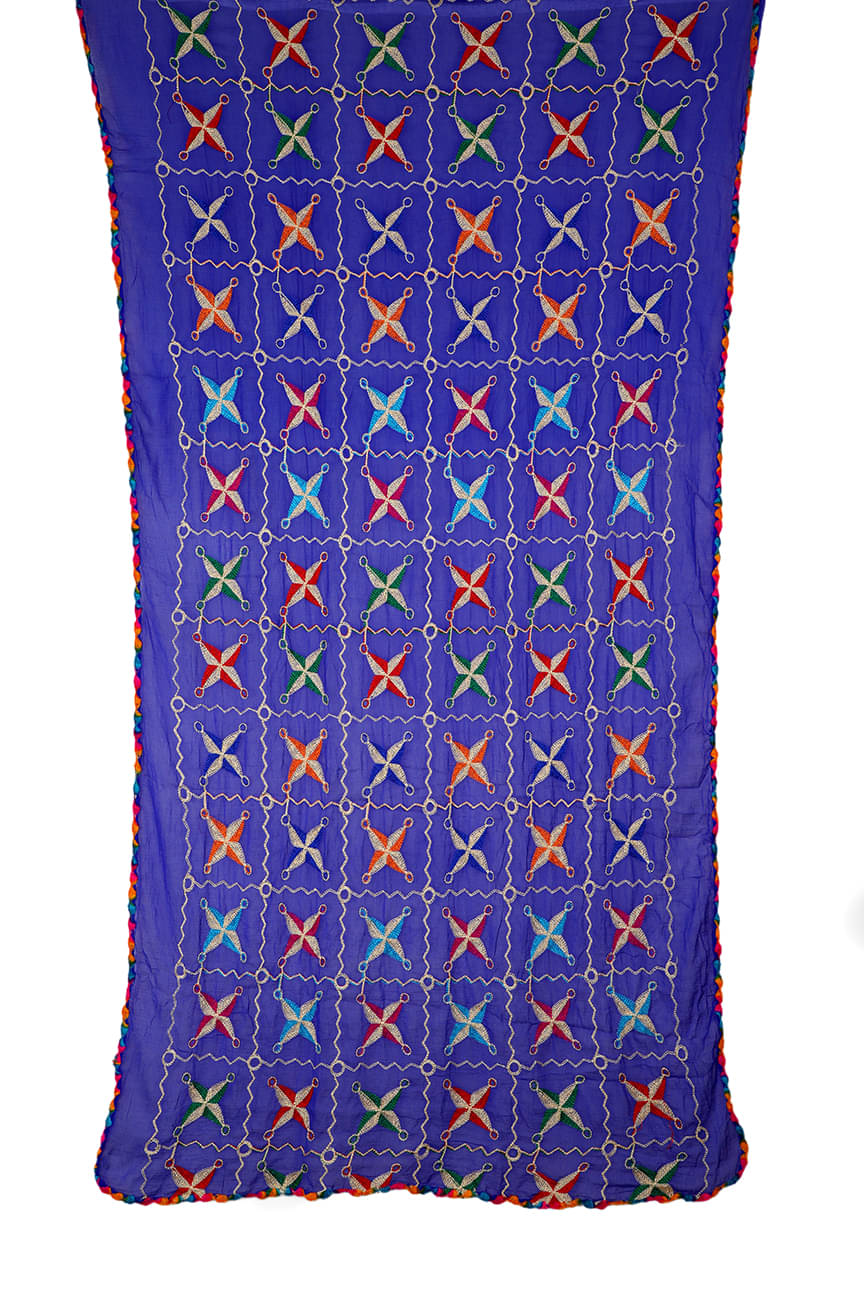     			Raj Blue Chiffon Dupatta - Single