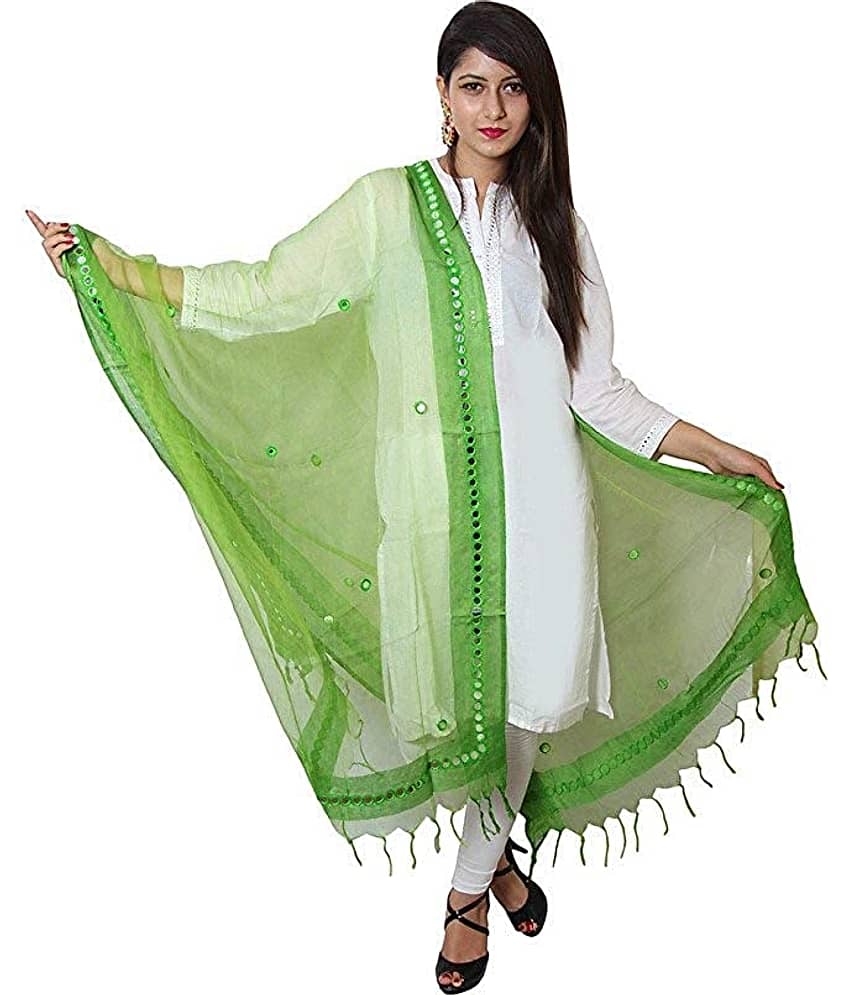 Raj Green Tissue Dupatta - Single - Dupattas & Shawls | Buy online on ZillyBuy