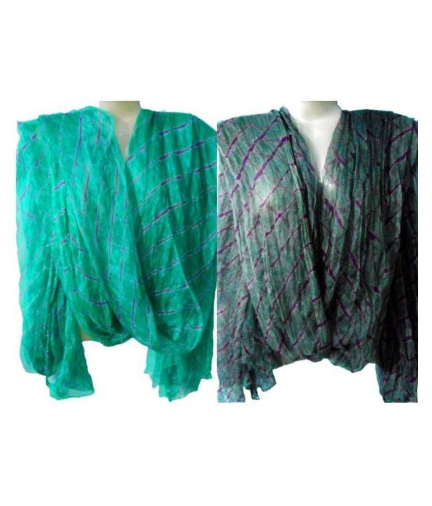 Raj Multicoloured Chiffon Leheria Dupatta - Single Raj Multicoloured Chiffon Leheria Dupatta - Single