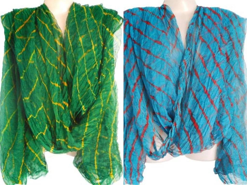 Raj Multicoloured Chiffon Leheria Dupatta - Single Raj Multicoloured Chiffon Leheria Dupatta - Single