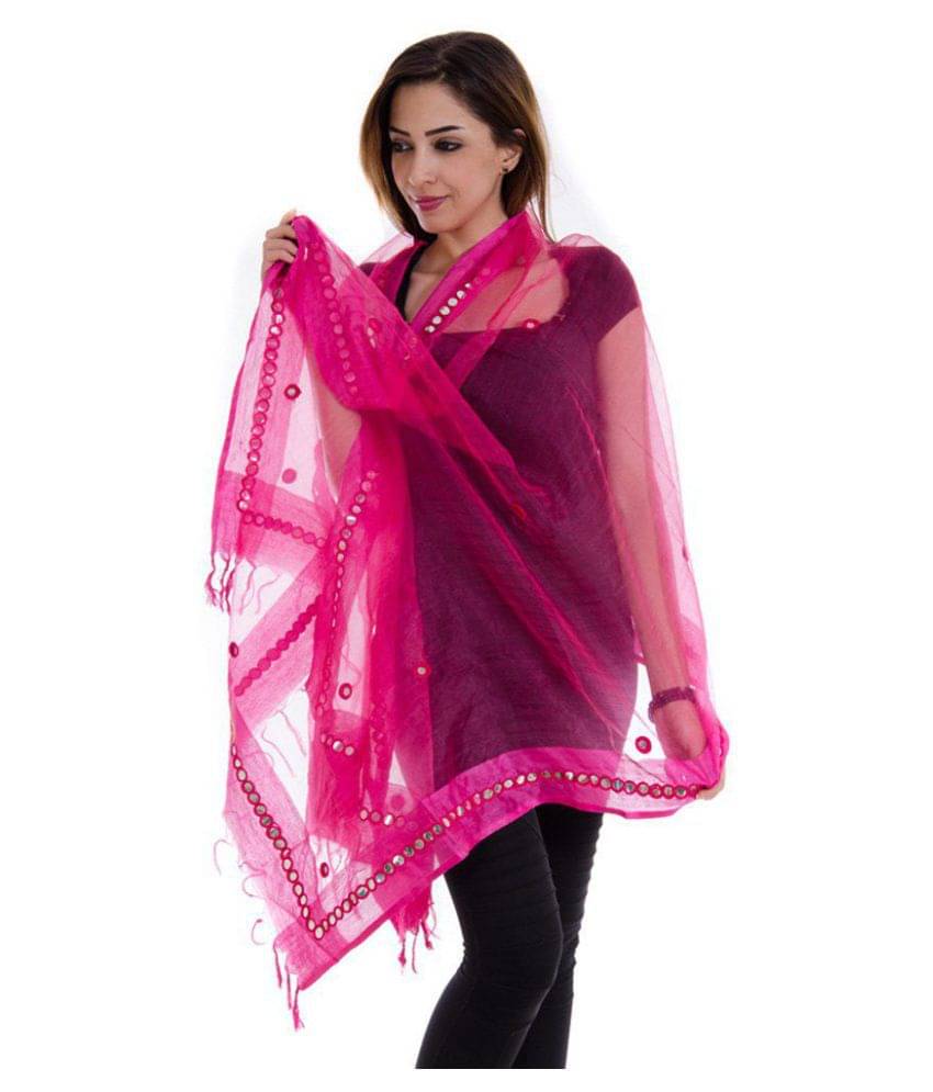 Raj Pink Tissue Dupatta - Single Raj Pink Tissue Dupatta - Single