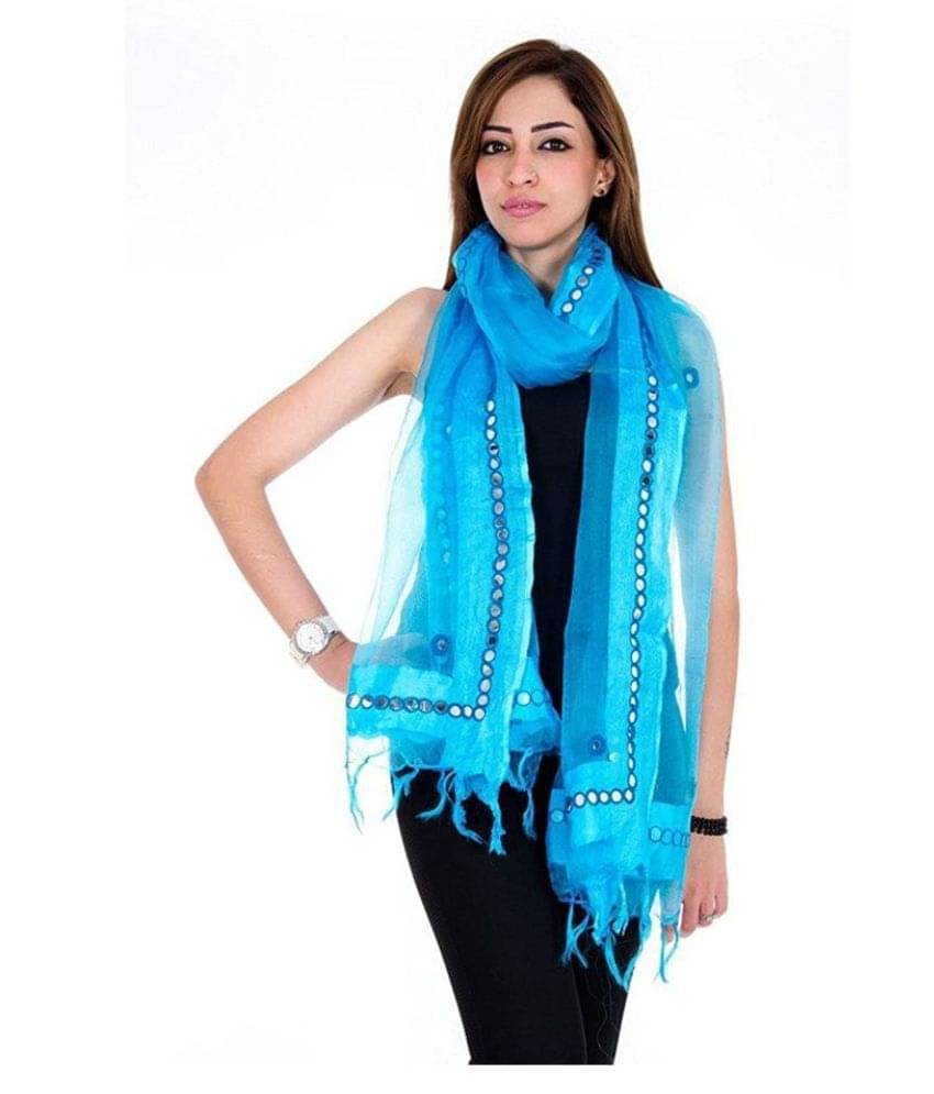 Raj Turquoise Tissue Dupatta - Single Raj Turquoise Tissue Dupatta - Single