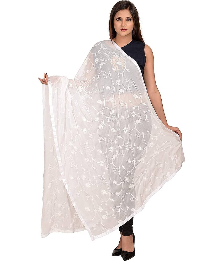 Raj White Chiffon Dupatta - Single - Dupattas & Shawls | Buy online on ZillyBuy