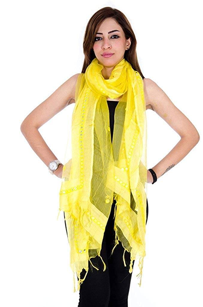 Raj Yellow Tissue Dupatta - Single Raj Yellow Tissue Dupatta - Single