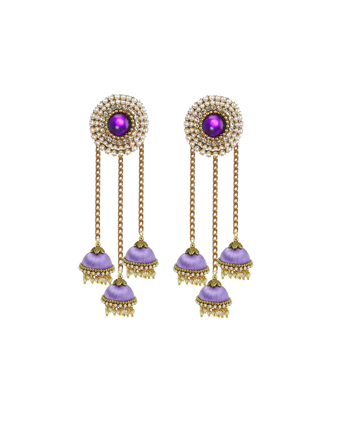     			Silk thread stud earring jhumki for girls & women