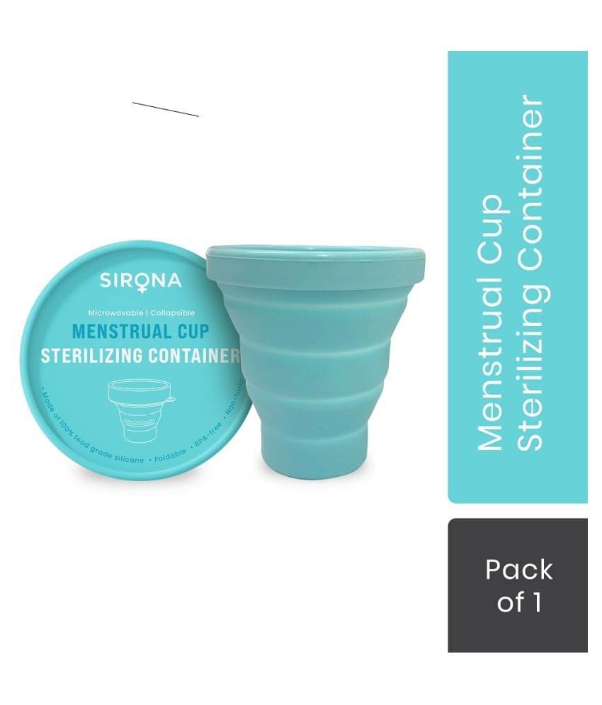     			Sirona Collapsible Silicone Cup Foldable Sterilizing Container Cup for Menstrual Cups - 1 Unit | Microwave Friendly