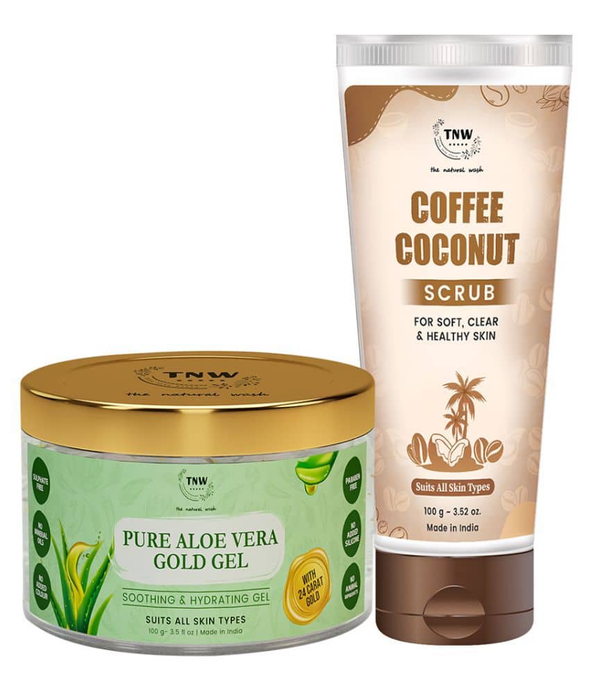 TNW - The Natural Wash Coffee Coconut Scrub with Pure Aloe Vera Gold Gel Facial Kit 200g g
