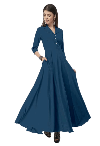 TOGZZ Women Crepe A-line Dress ( Blue )