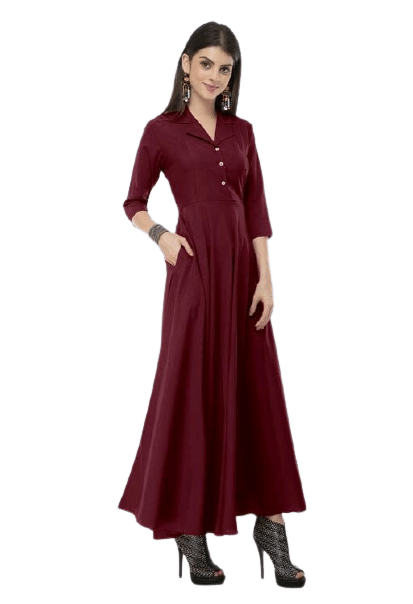TOGZZ Women Crepe A-line Dress ( Brown ) TOGZZ Women Crepe A-line Dress ( Brown )