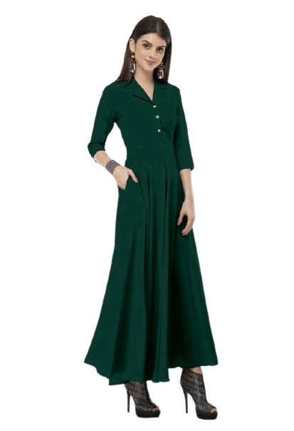 TOGZZ Women Crepe A-line Dress ( Green )