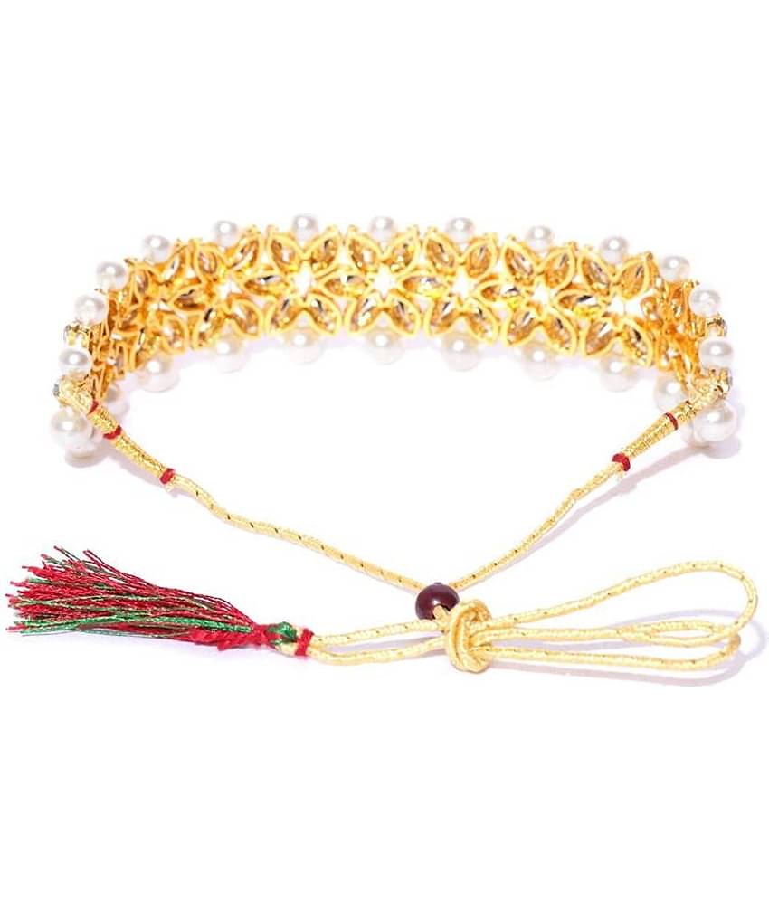 YouBella Jewellery Sets for Women Gold Plated Wedding Bridal Necklace Jewellery Set with Earrings for Girls/Women (White)