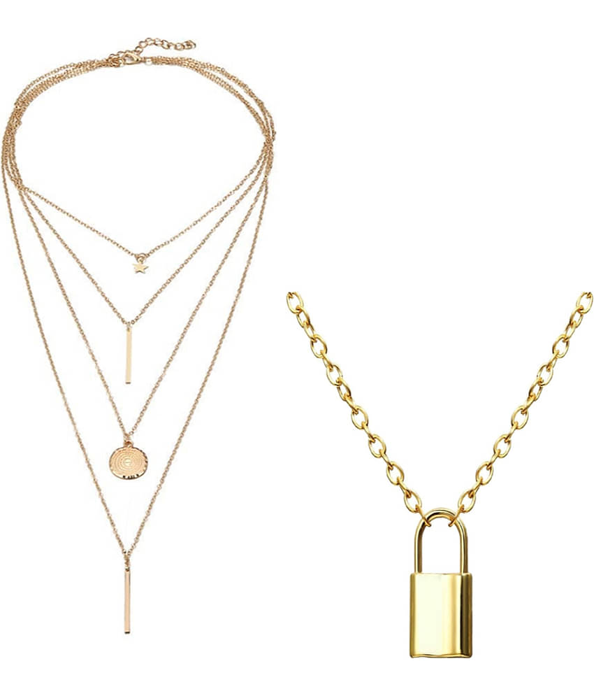 YouBella Jewellery Stylish Combo of Two Necklace Chains for Women and Girls (Style 3)
