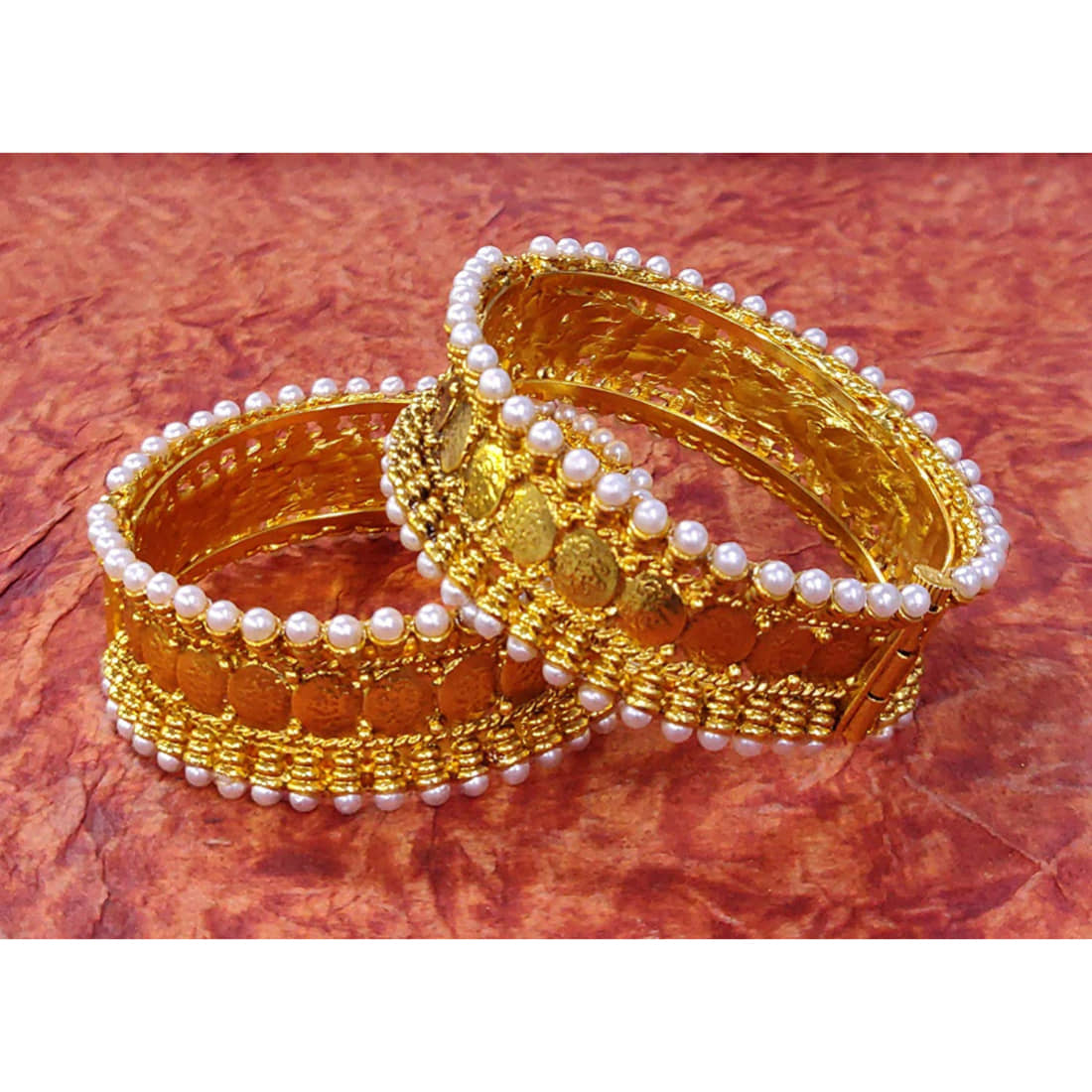 YouBella Fashion Jewellery Traditional Gold Plated Original Gold Look Wedding Bracelet Bangle Set for Girls and Women (2.4) - Bangles & Bracelets | Buy online on ZillyBuy
