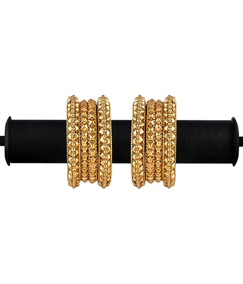 YouBella Fashion Jewellery Traditional Gold Plated Bracelet Bangles Set for Girls and Women (2.4) (2.4)