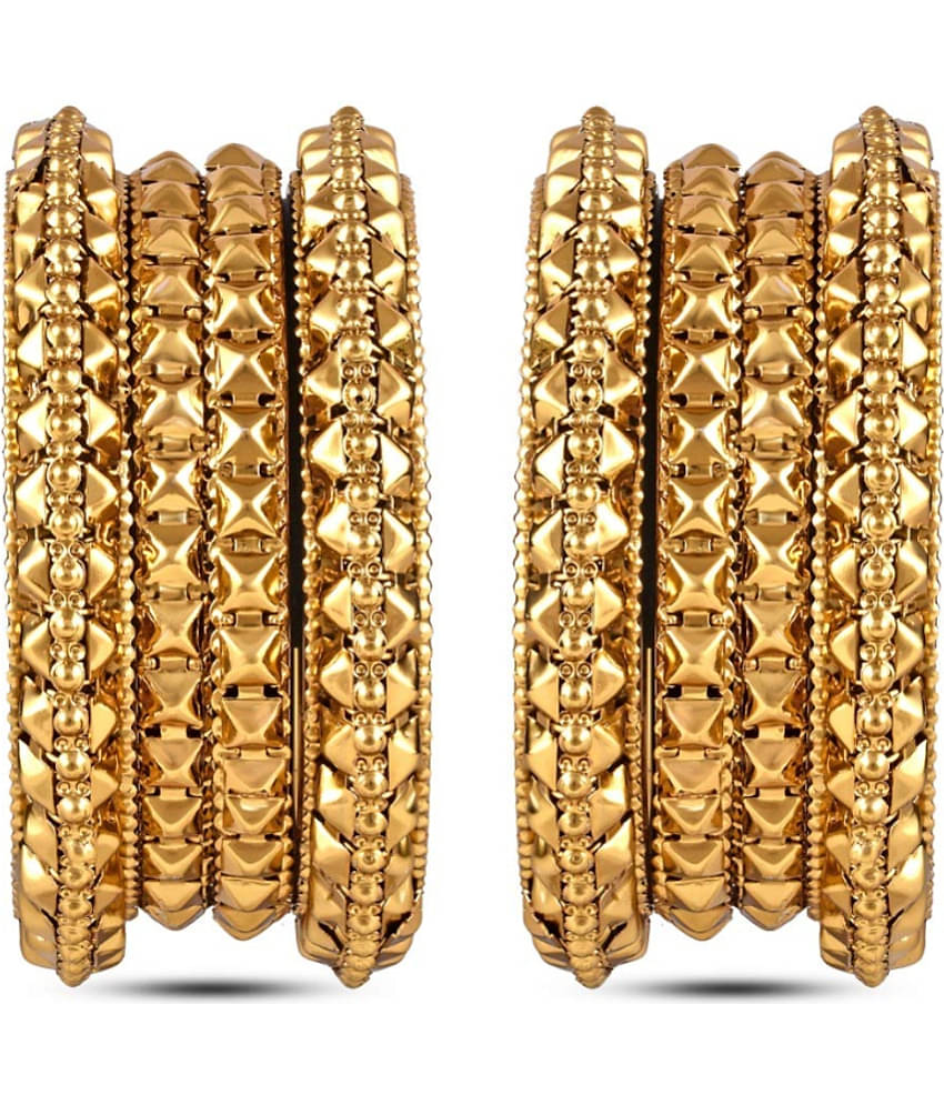 YouBella Fashion Jewellery Traditional Gold Plated Bracelet Bangles Set for Girls and Women (2.4) (2.4)