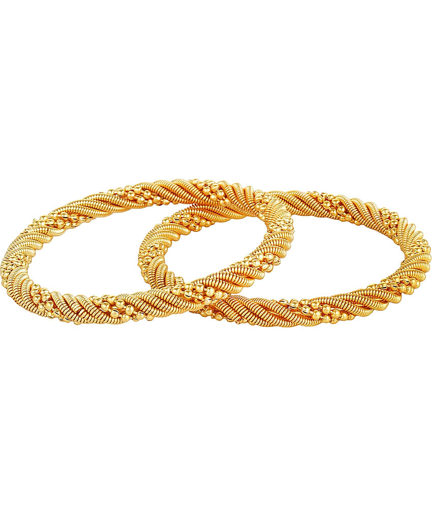 YouBella Jewellery Traditional Gold Plated Bracelet Bangle Set for Girls and Women (2.4)